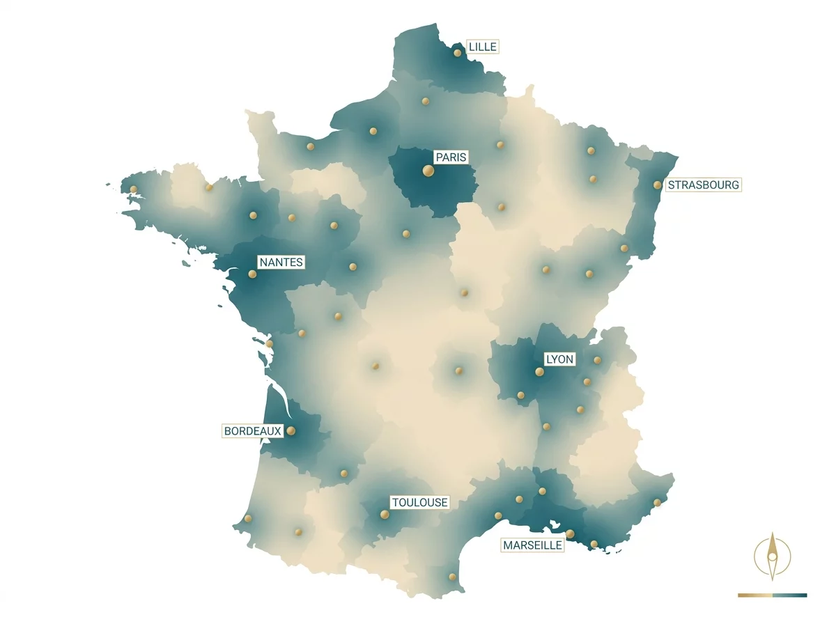 Carte zones desert medical France