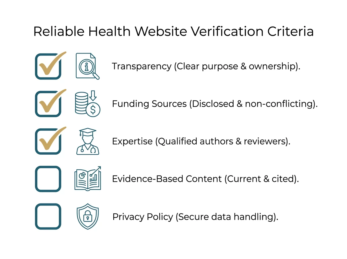 Checklist verification site sante fiable